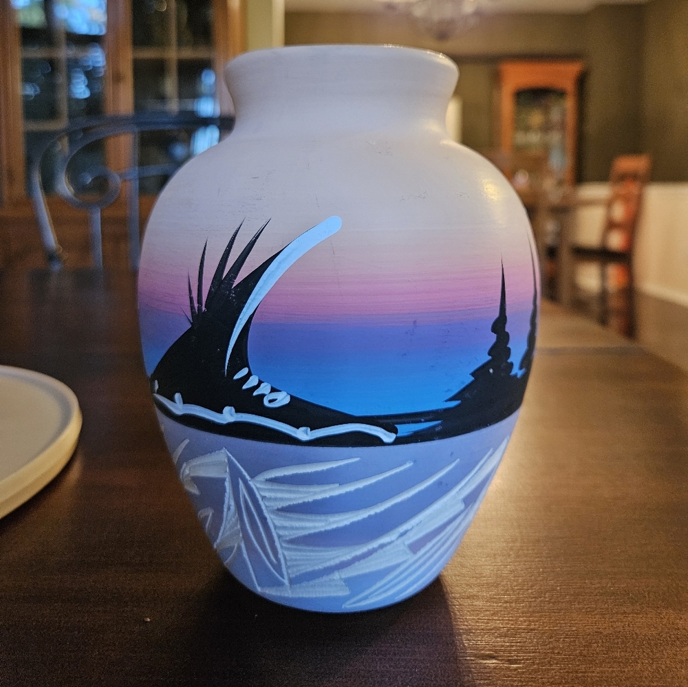 Southwestern Navajo Desert Landscape Pottery - Natural Connection - Signed